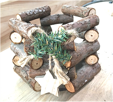 Christmas wood twig huricane lanterns ,wooden hollow lantern