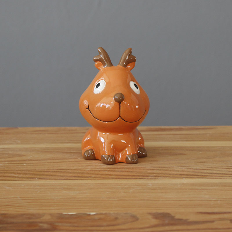 Ceramic Christmas Reindeer Antlers Piggy Bank