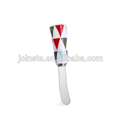 Custom ceramic colorful painting modern butter and bread knife high quality