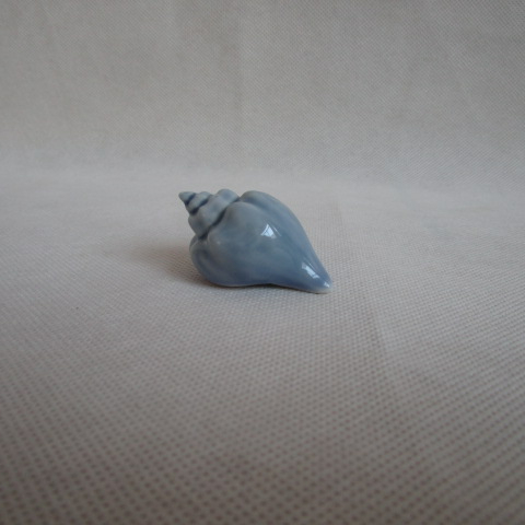 Ceramic Conch Seashell Gloss Finish blue Figurines, Custom accept