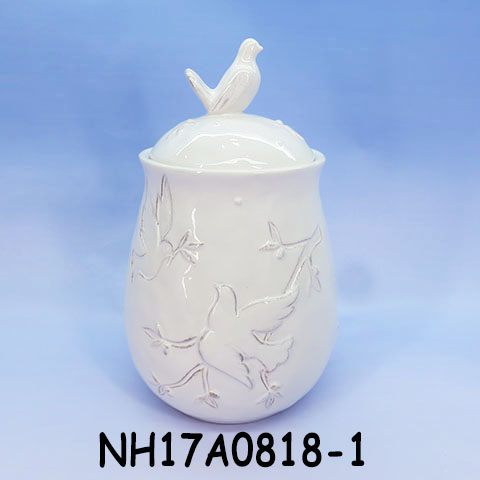 Pigeon shape Ceramic Cookie Jar,ceramic animal cookie jar