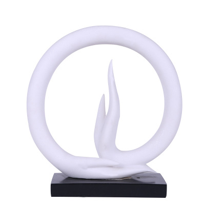 Custom white circle buddha hand resin table decoration items