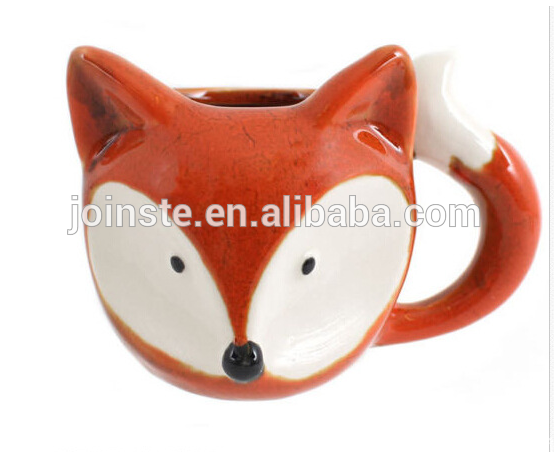 Ceramic fox shaped cartoon children mugs