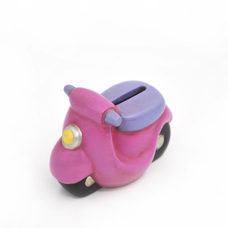 Ceramic Scooter Savings Piggy/Coin/Money Bank, 7" L, Purple