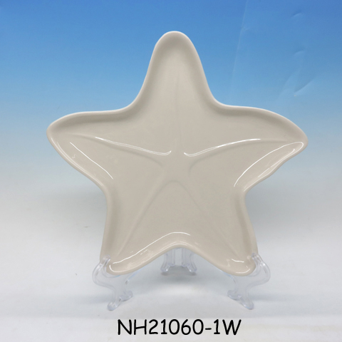 Coastal Shaped Starfish Tidbit Serving Salad Ceramic Plate