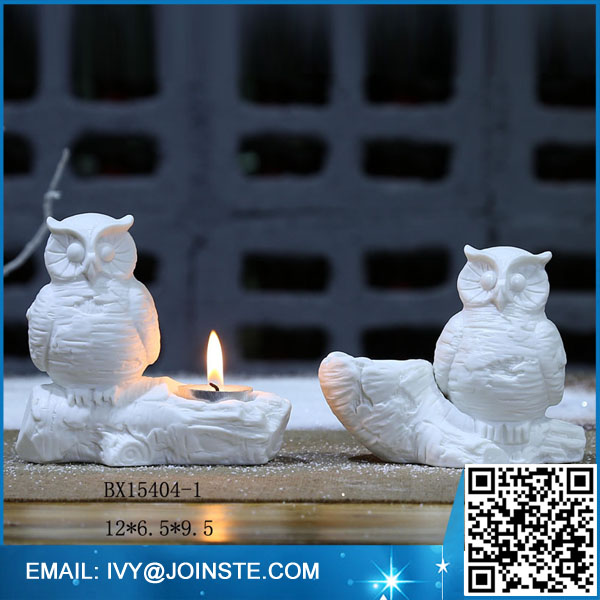 ceramic owl shaped tea light candle holder ,white candle holder wholesale