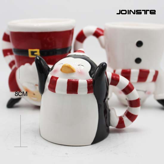 Christmas promotion coffee ceramic cup ceramic mug with penguin design