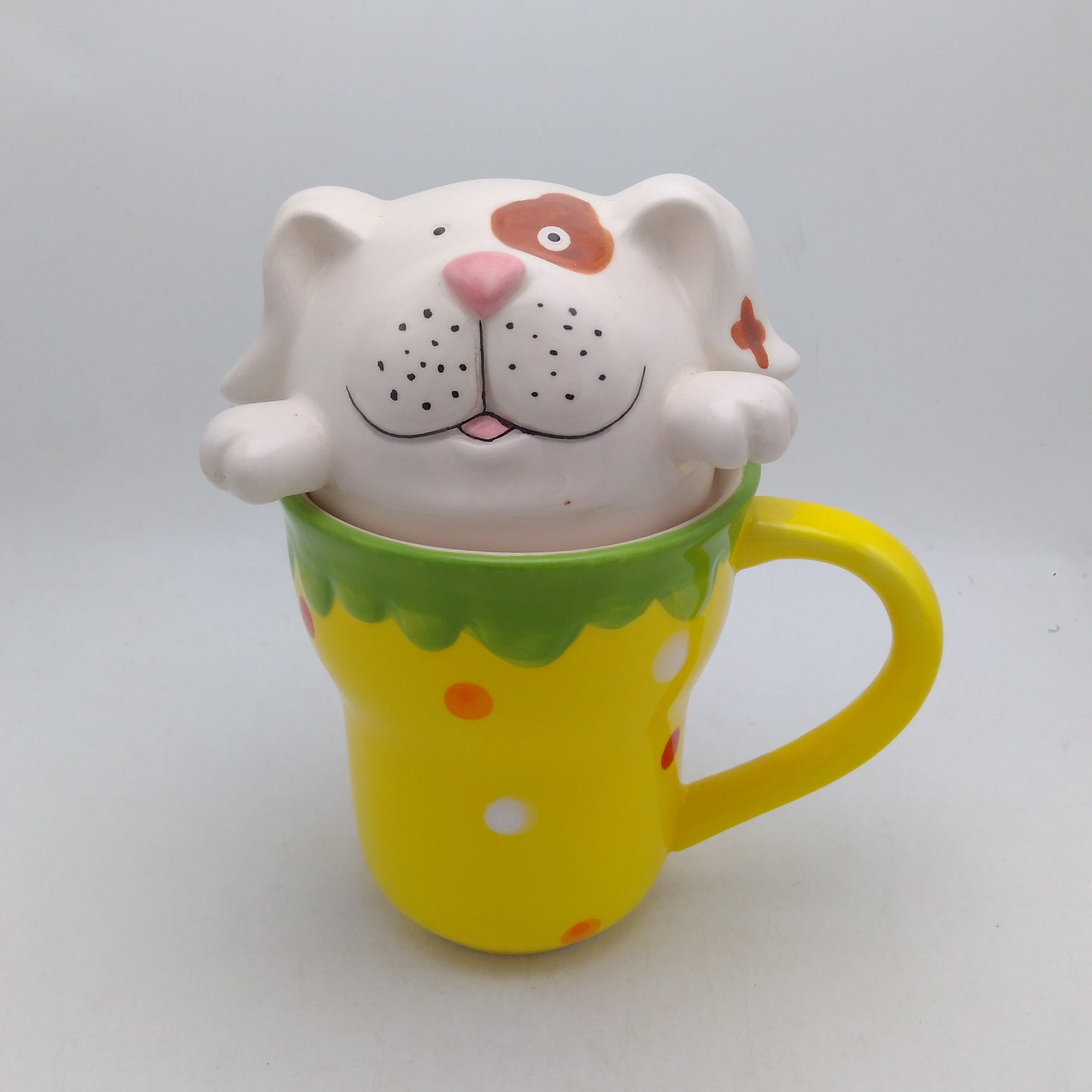 Ceramic dog head shape Christmas mug