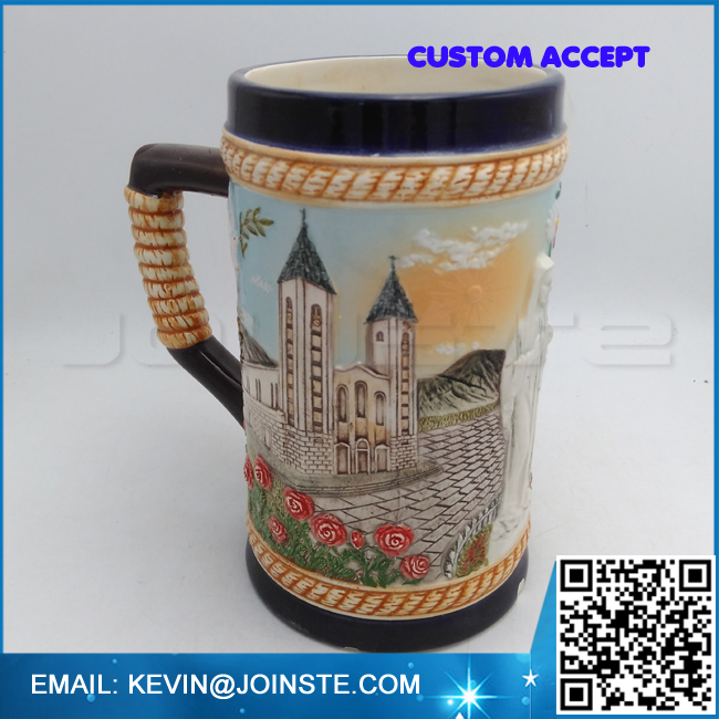 Florene Worlds Exotic Spots – Image of Croatia Seaside Ancient Buildings And Marina – 22oz Stein Mug