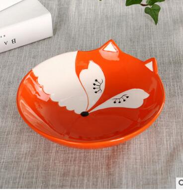 New fruit cartoon style LOGO customized ceramic fox buffet dishes