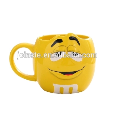 Yellow cute face ceramic coffee mug