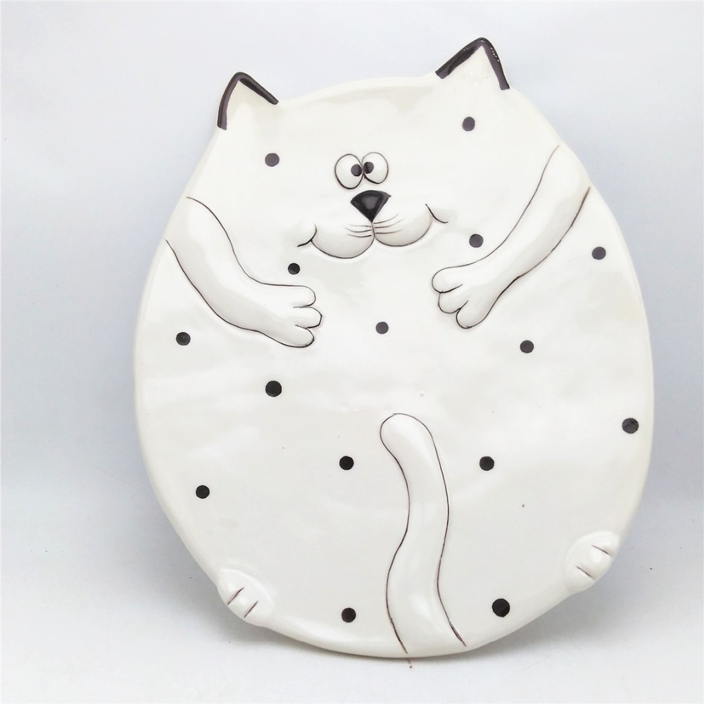 Cat shape plates wholesale cheap dinner plates kids dinner plates ceramic