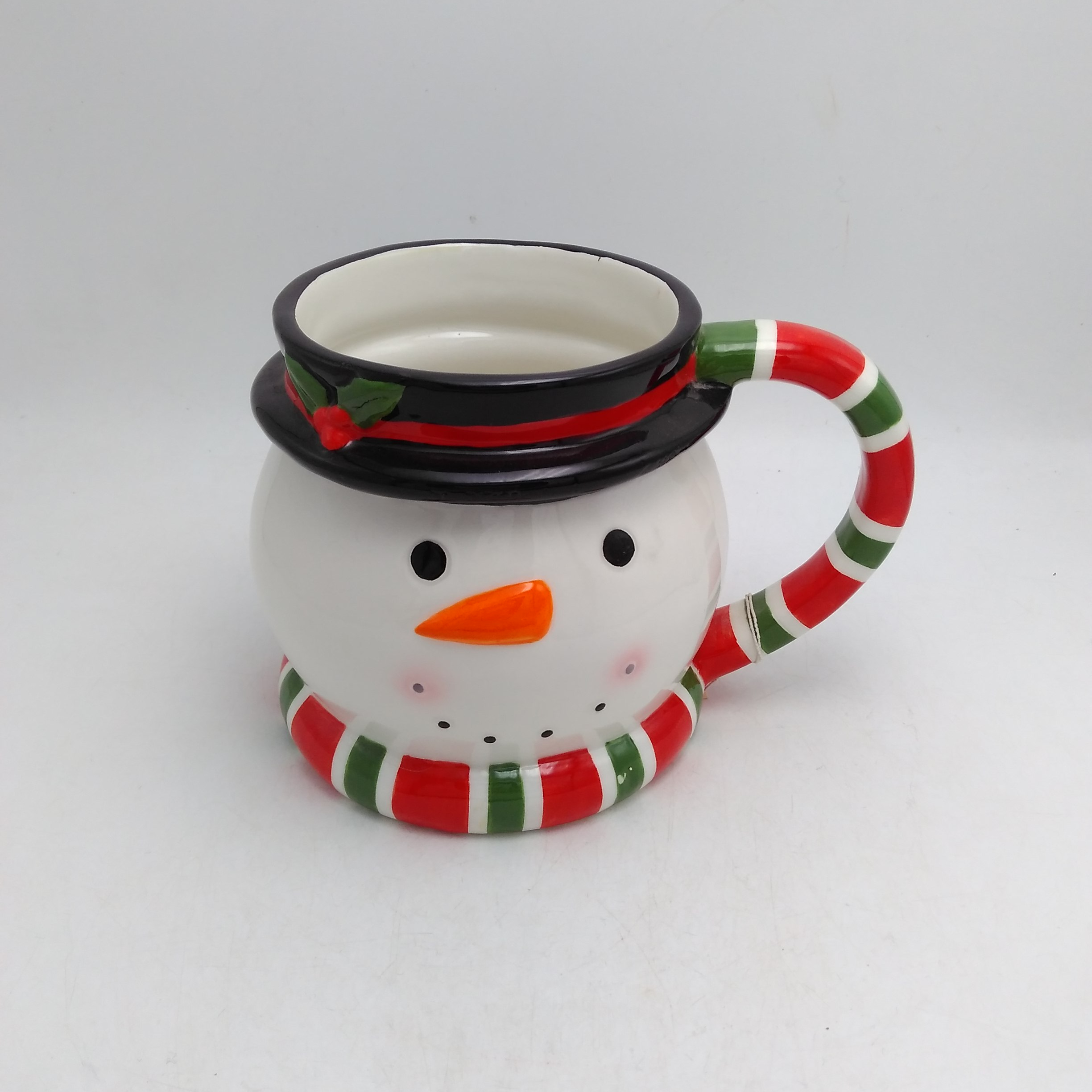 Nippy Noses Snowman Mug Ceramic Christmas Candy Cane