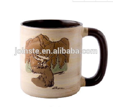 Novelty painting ceramic travel coffee mug