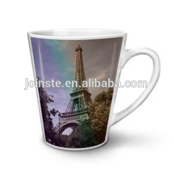 Customized ceramic tall mugs with effel tower for souvenir gift