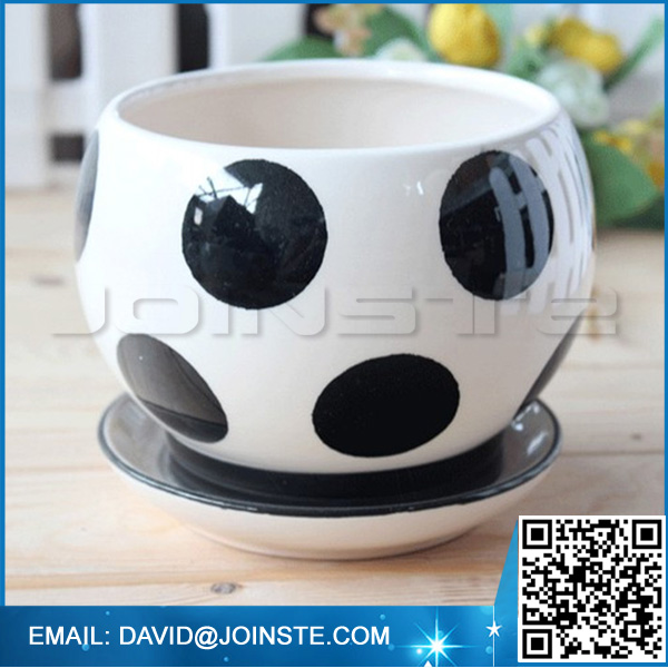 Ceramic football shaped flower pot