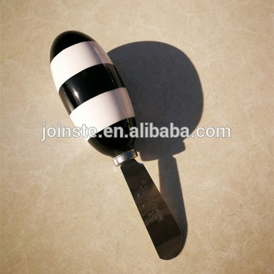 Custom ceramic black and white stripe bread and butter knife modern style