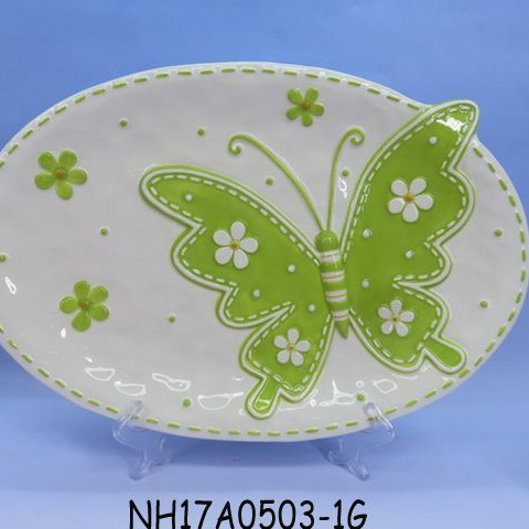 ceramic oval shaped dinner plates personalized butterfly hand made dinner plate dinner dishes