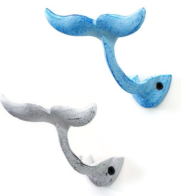 POLYRESIN WHALE TAIL HOOK, 2 ASST.