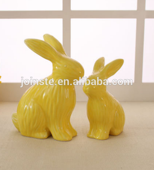 Custom yellow rabbit shape home decoration Halloween decoration items