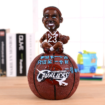 Customized basketball and famous player ceramic coin bank money bank