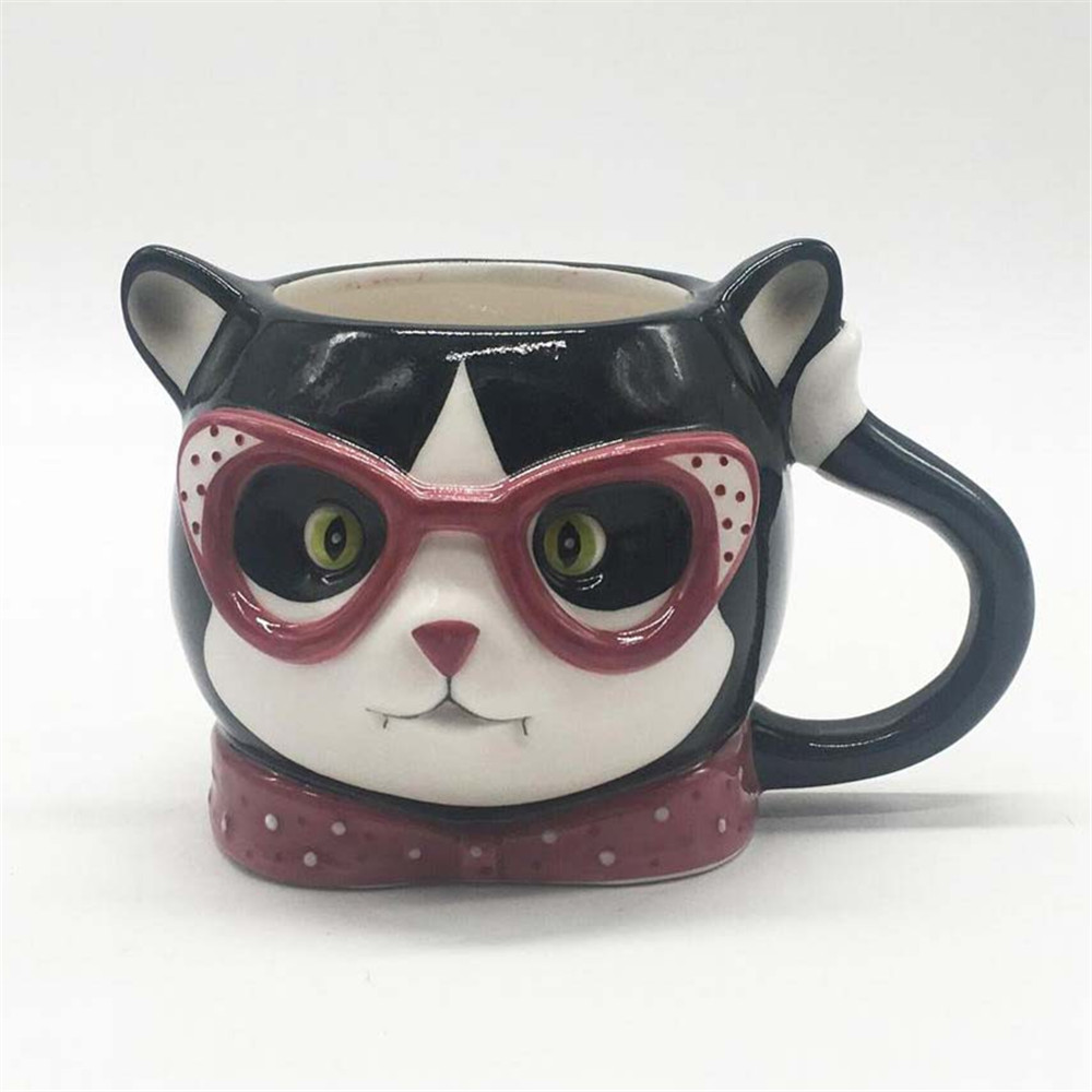 Cute novelty  cat head shape mug  ,ceramic  hand made creative  coffee mug tea mugs