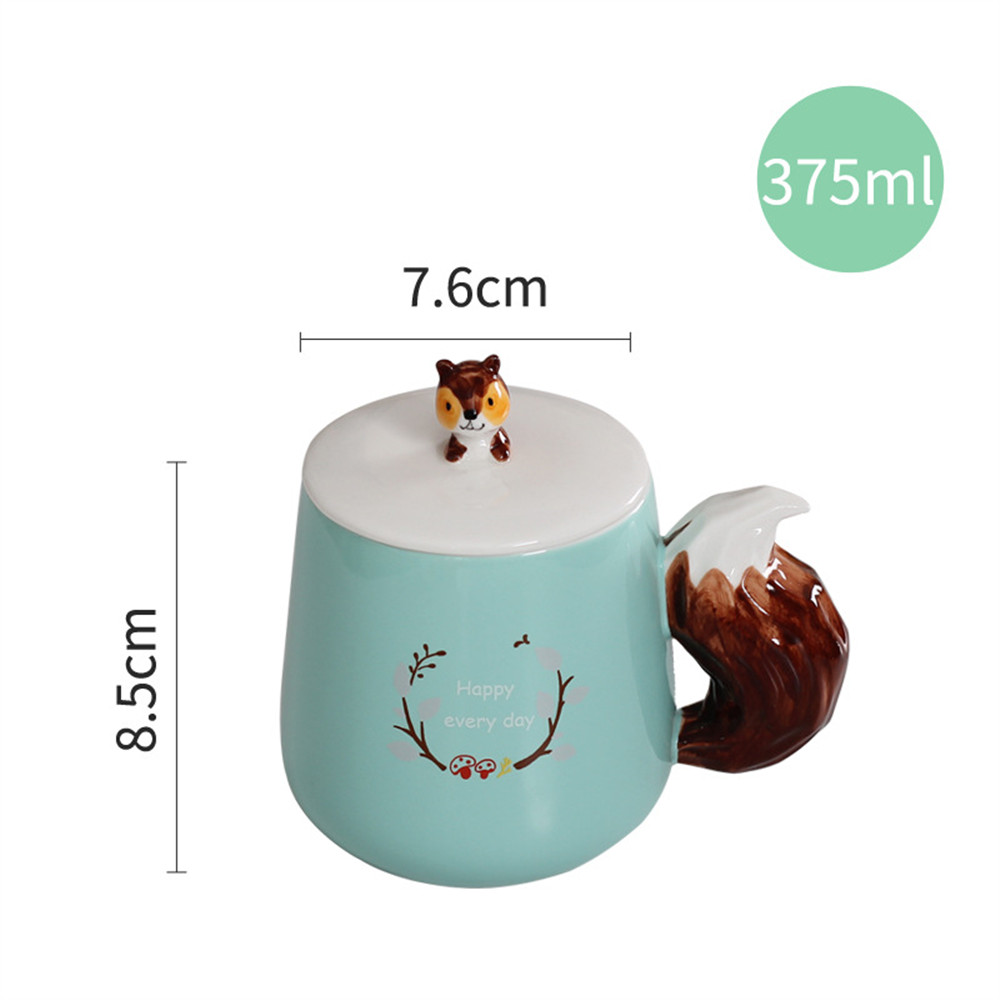 Cute decal ceramic squirrel mug modern coffee mug  hand made mug supplier