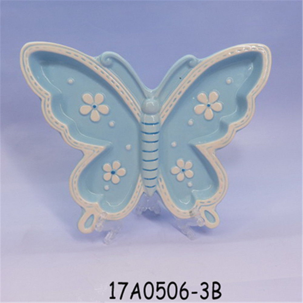 Butterfly shape dinner plates set custom ceramic printed dinner plates 12 inch