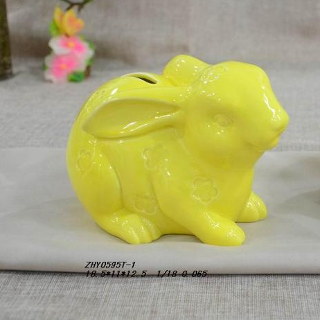 Easter Holiday Bunny Rabbit Shape ceramic Coin Bank, Money box, Piggy Bank