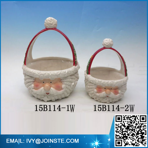 Christmas ceramic fruit basket wholesale basket for fruit