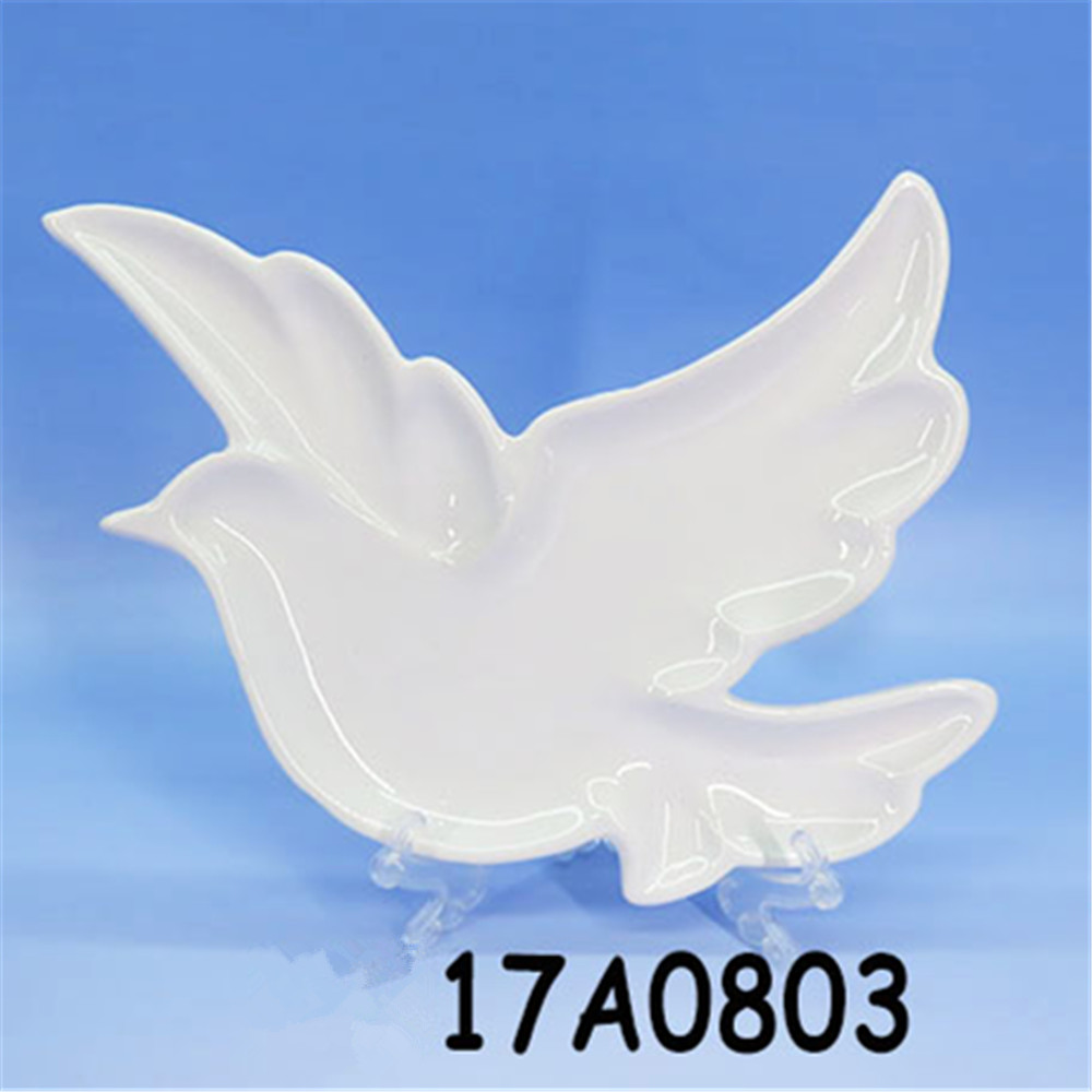 White bird shape plates fly bird ceramic Eco friendly dinner plates set