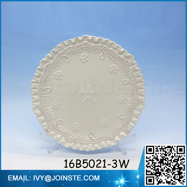 Top quality emboss plate Chinese style ceramic plate porcelain plates restaurant