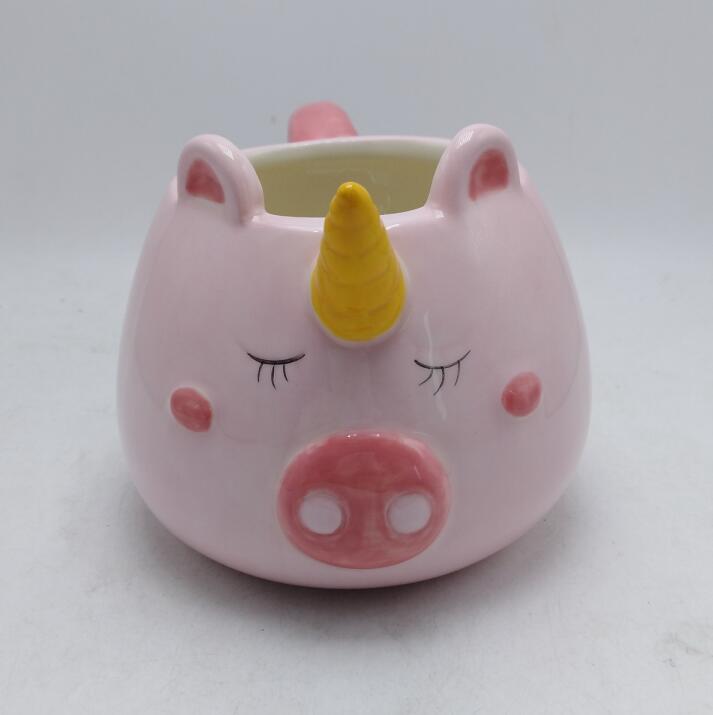 Ceramic Custom Mugs,Ceramic Unicorn Pig Cup,Unicorn Pig Coffee Mug