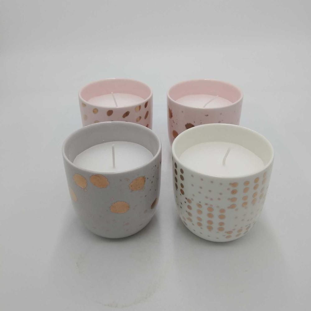 Scented Candles Gift Set,Ceramic Cup Soy Wax,Lavender&Vanilla,Lemon&Black Pomegranate,Gift for Christmas