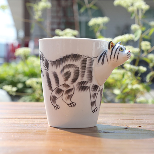 3d ceramic mug cup, cat design coffee  mug