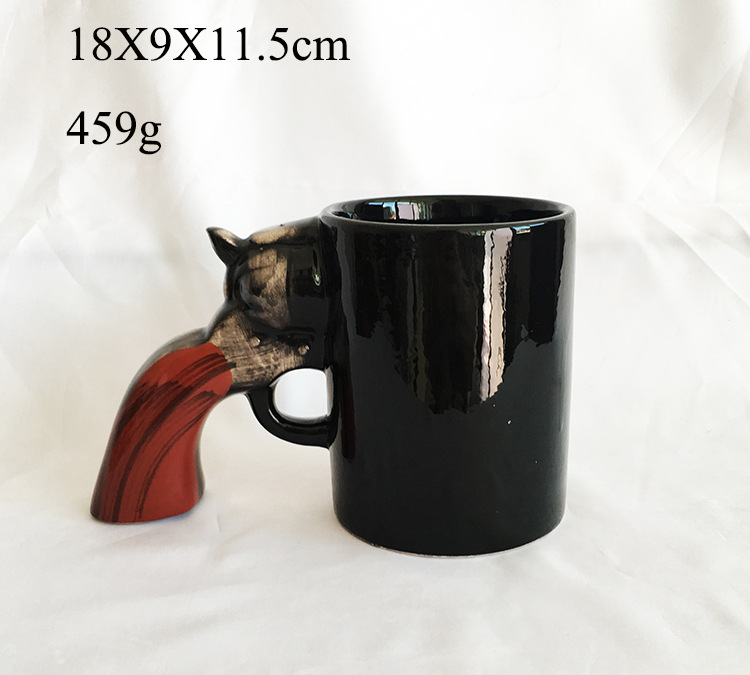 Gun Pisto Handle Ceramic Coffee mug cup, Custom