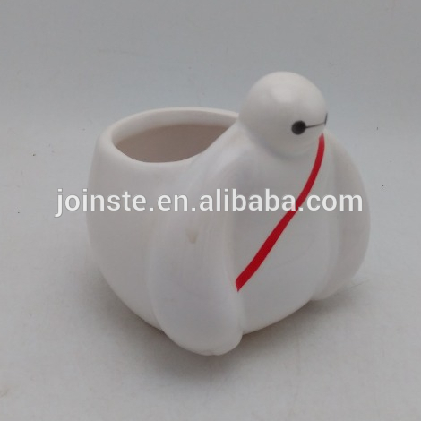 White baymax ceramic coffee mug without handle