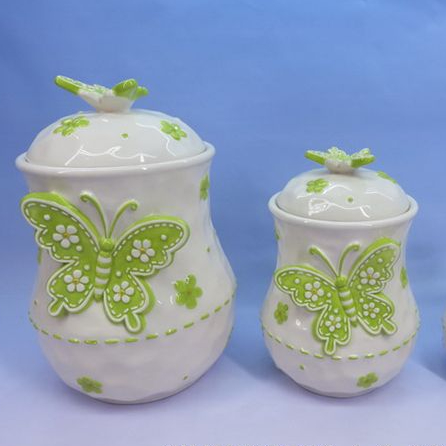 Butterfly shape Ceramic Cookie Jar,Ceramic Candy Pot