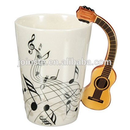 Lovely violoncello shaped music theme ceramic mugs