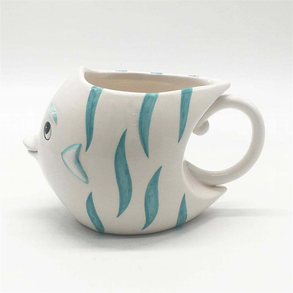 New Cute 3D Fish shaped Cup Funny Ceramic Coffee Tea Water Mug   customized