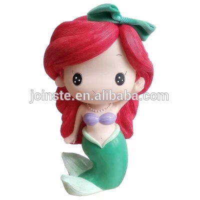 Customized mermaid girl shape ceramic coin bank birthday gift for girls