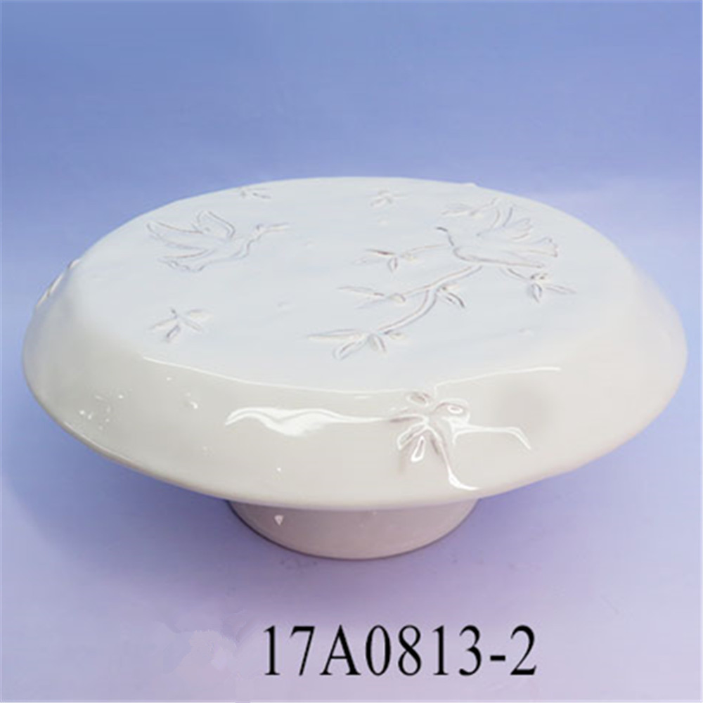 Ceramic white peace bird cake stand wedding cake display stand