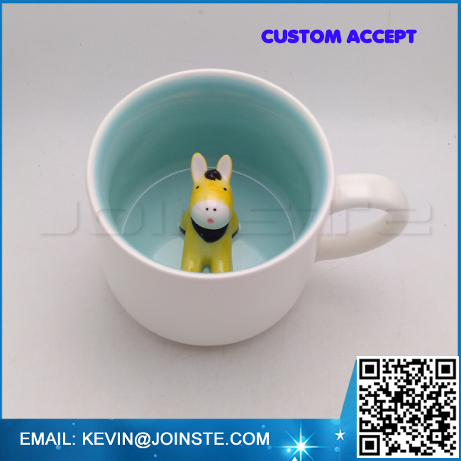 300ml Ceramic 3D Animal Cup Morning Mug, Donkey