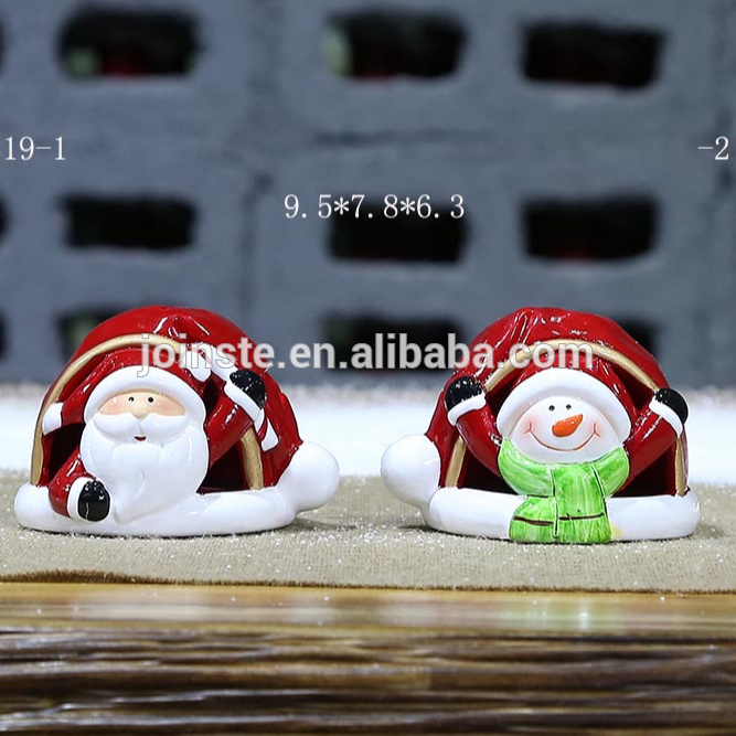 Mini cute ceramic Christmas Santa ornament