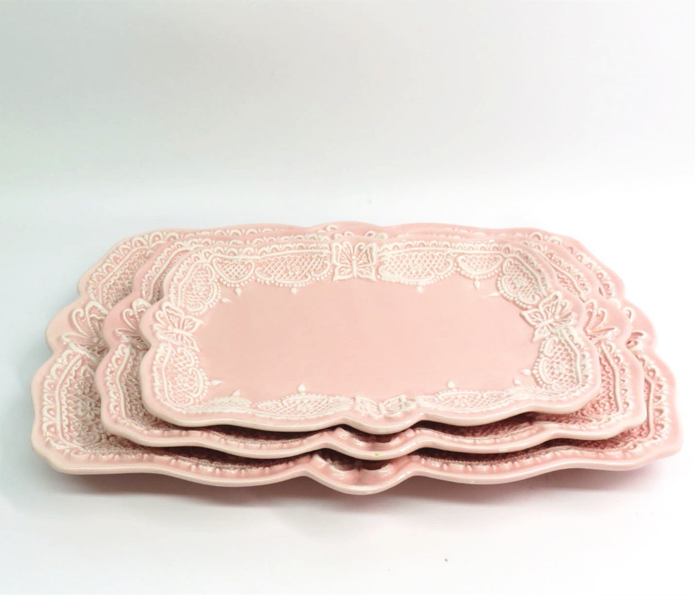 The Pioneer butterfly Lace pink Dinnerware snack dishes