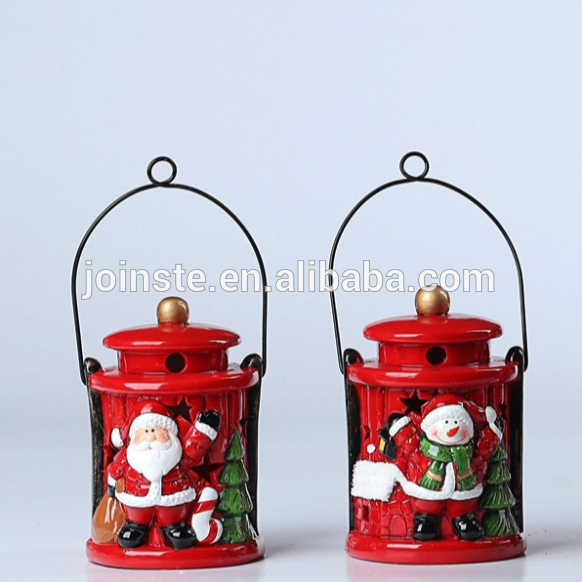 Customized novelty ceramic Santa lighting decoration