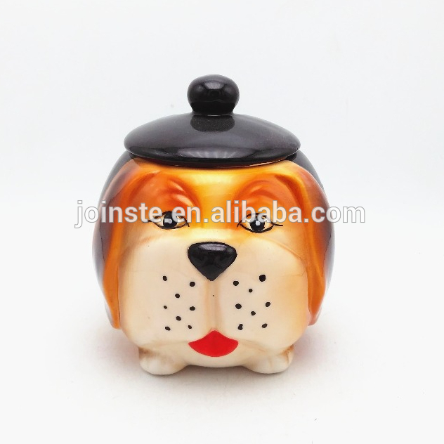 3D Pug Head Shaped Ceramic jars, Ceramic canisters for food