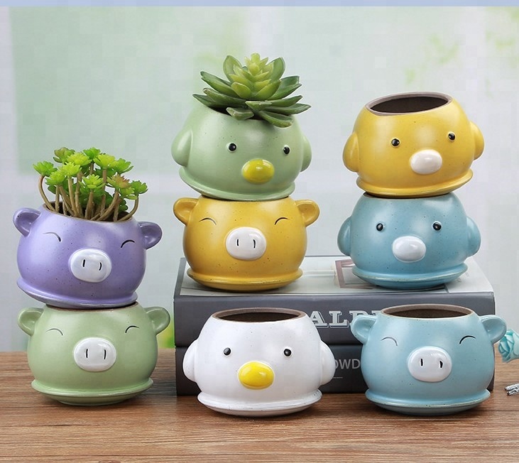 Creative Lovely Animal Ceramic cartoon flower pot