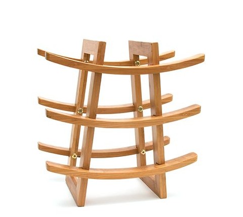 Bamboo Wine 9 Bottle Rack Storage Holder Wood Shelf Cellar Decor Liquor Display