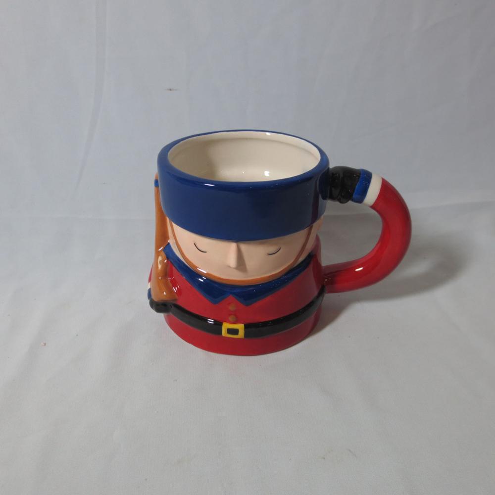 Nutcracker soldier shape ceramic mug with handle porcelain water mug